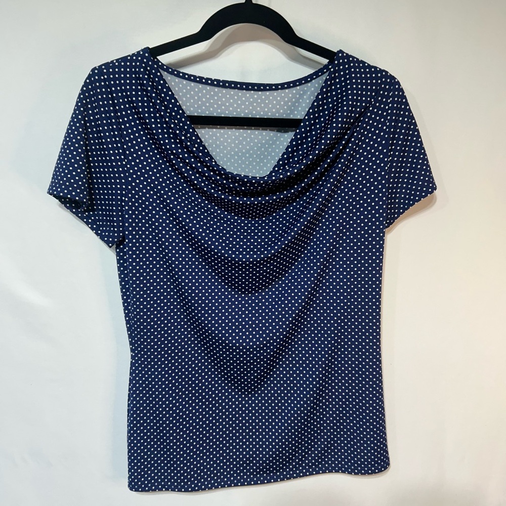 Navy Polka Dot Women's Top